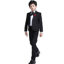 Flor meninos terno formal para o casamento crianças piano dança desempenho blazer + calças 2pcs conjunto de roupas smoking criança celebração traje 2024 - compre barato