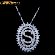 CWWZircons-joyería de marca coreana para mujer, Color plateado, gota redonda grande, piedra de cristal, cuello con colgante de cristal CP062 2024 - compra barato