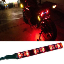 1pcs biker Mini Strip Black led motorcycle tail brake Turn signal Amber red light lamp blub Strip 6LED Universal 2024 - buy cheap