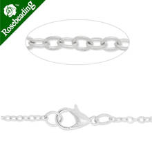 2.0x2.5mm silver plated brass chain with lobster clasp,18'' length,finished chain,necklace chain,sold by 20pcs/lot-D1510 2024 - buy cheap