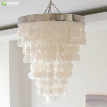 modern white natural seashell pendant lamps E14 LED shell lighting for dining room living room kitchen bedroom home fixture 2024 - buy cheap