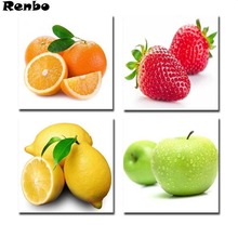 4pcs  Diamond embroidery, fruits,pictures for kitchen,diy,5d,diamond painting, diamond mosaic,3d,picture pastes, still life 2024 - buy cheap