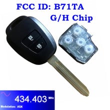 Chave remota com 2 botões para toyota yaris rav4 2012- 2015 fcc id: b71ta chip h, 434mhz g 2024 - compre barato