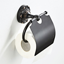 Black Toilet Paper Holder Antique Decorative Bathroom WC Tissue Holders Vintage Luxury Brass Paper Towel Holder Cover Wall Mount 2024 - buy cheap