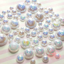 1000 pcs 2mm -10mm White resin faux round Shiny Pearls Flatback Mix Size Cabochon 2024 - buy cheap