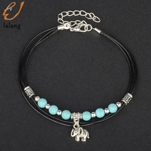 New Fashion Beach Jewelry Elephant Pendant Beads Anklet Beaded women's Anklet Bracelet For Women 2024 - buy cheap