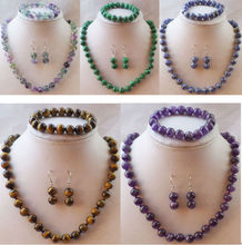 Impresionante variedad de 10 mm de piedras preciosas, collar, pulsera, pendientes, traje de 18 "/7,5" 2024 - compra barato