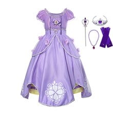 VOGUEON Sofia Dress Up Costume Cosplay Dress for Girls Ruffles Flower Party Dress Children Halloween Princess Ball Gown Fantasy 2024 - buy cheap