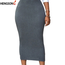 High Waist Bodycon Skirt For Women Mid-Calf Casual Skirt Office Lady OL Skirt Solid Black Grey Green Maxi Skirt DP906350 2024 - buy cheap