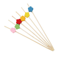 100pcs Tie A knot Bamboo Food Picks Fruit Fork Sticks Buffet Cupcake Toppers Cocktail Forks Wedding Festival Decorations 2024 - buy cheap