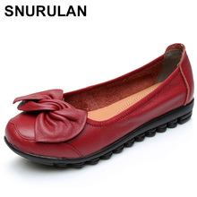 SNURULAN2018 Women Shoes Woman Genuine Leather Flat Shoes Fashion Loafers Female Casual Shoes Women Flats Plus Size 35-43E354 2024 - buy cheap