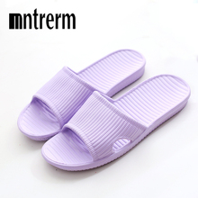 New 2020 Hot Selling Slippers Summer Floor Non-slip Home Floor Slippers Indoor Family Stripe Flat Bathroom Sandal Slippers Women 2024 - buy cheap