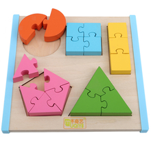 Детские деревянные игрушки, геометрические Обучающие 3d-блоки лобзиковые, Обучающие игрушки, детские подарки 2024 - купить недорого