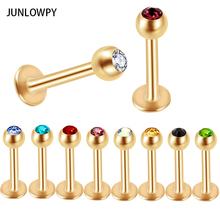 JUNLOPWY Gold Ear Cartilage Lip Labret ring stud stainless steel Tragus piercing jewelry lip piercing Helix Barbell Earrings 2024 - buy cheap