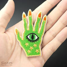 Green Hand Size:5.0x7.0cm DIY Patches Cloth Patch Embroidered Cute Badges Hippie Iron On Cartoon Patches For Clothes Sticker 2024 - buy cheap