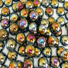 Loose 1.5mm-12mm Black AB Color Bling DIY Half Round Flatback Pearl Beads ABS Plastic Imitation Half Pearl Nail Arts Decoration 2024 - buy cheap