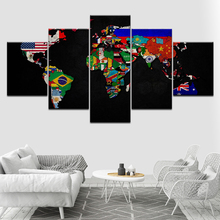 Abstract world map 5 Piece HD Wallpapers Art Canvas Print modern Poster Modular art painting for living room Home Decor 2024 - buy cheap