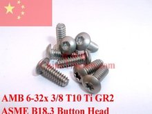 Titanium screws 6-32x3/8 Button Head Torx T10 Driver Ti GR2 Polished 50 pcs 2024 - buy cheap