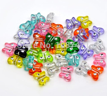 200Pcs 11X9mm Mixed Colour Transparent Acrylic Faceted Butterfly Beads 2024 - buy cheap