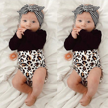 Perimedes Kids Baby Girls Clothes Sets Newborn Toddler Kids Baby Girl Infant Clothes Bodysuit Tops Leopard Print Pants Outfits 2024 - buy cheap
