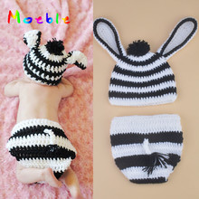 Kit de crochê para bebê menino, zebra, malha para recém-nascido, acessório para fotografia de bebês 2024 - compre barato