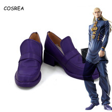 Jojo's Bizarre Adventure Leather Shoes Purple Ladies Women Shoes Girls Men Shoes Cosplay Costumes Leather Shoes Men 2024 - buy cheap