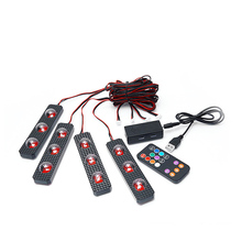 Luces de Ambiente de estrellas RGB para coche, Kit decorativo de luces led con control de sonido colorido, con suela USB, modificación inalámbrica 2024 - compra barato