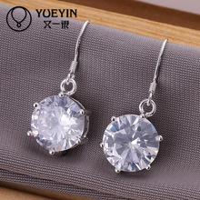 Big Crystal earrings Wholesale silver plated long Dangle earrings for women wedding jewelry Inlaid stone Anniversary 2024 - buy cheap