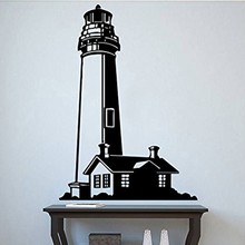 Adesivo de parede decalque de farol, adesivo de vinil para decoração de farol, arte decorativa para sala de estar, casa, decalque de parede para farol 2024 - compre barato