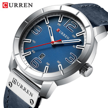 CURREN Watch Men Casual Sport Watches Top Brand Luxury Blue Leather Quartz Wristwatch Military Waterproof Male Clock For Man 2024 - buy cheap