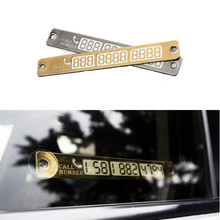 Temporary Car Parking Notification Night Light Sucker Plate Auto Car Styling Phone Number Card for Interior 15*2cm Gold/Silver 2024 - buy cheap