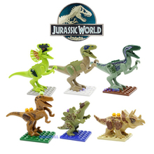 6 Pçs/set Mundo Jurássico 4 Filme Mini Dinossauro Figuras Blocos de construção Tijolos Crianças Brinquedos Para Presente de Crianças Juguetes 2024 - compre barato
