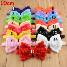 Free Shipping 4" Big Lace Rose Flowers Hair Bow Kids Hair Accessories Boutique BOWS Headbands 120pcs/lot FD231 2024 - buy cheap