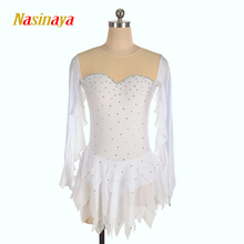 Nasinaya Figure Skating Dress Customized Competition Ice Skating Skirt for Girl Women Kids Patinaje Performance Butterfly Sleeve 2024 - buy cheap