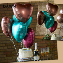 wholesale 50pcs/lot heat Star Metallic Balloons 18inch Wedding Birthday Party Decor Balloon Metal Heart foil Helium Baloon 2024 - buy cheap