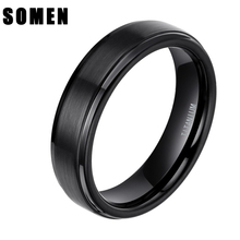 6mm Men Women Black Brushed Titanium Ring Engagement Rings Men Wedding Band Promise Rings Female Fashion Marriage Jewelry 2024 - buy cheap