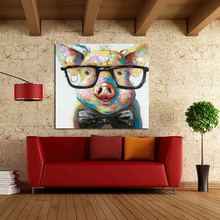 Large Canvas Art Cheap 100% Hand painted Abstract Lovely Pig Oil Painting Modern Living Room Wall Decor Picture no Framed 2024 - buy cheap