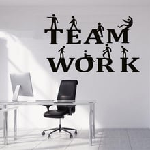 Office Quote Wall Decal Idea Teamwork Wall Stickers Business Office Decoration Motivation Wall Sticker Home Art Mural C145 2024 - buy cheap