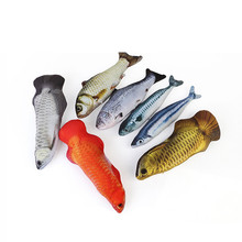 Плюшевая креативная 3D игрушка в форме карпа, кошки, подарок, милая имитация рыбы, играющая игрушка для подарки для питомца, кошачья рыба, набивная Подушка, кукла 2024 - купить недорого