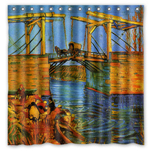 De alta calidad de cortina de ducha de poliéster van Gogh pintura moderna diseño impermeable cortinas de tela para baño 72*72 pulgadas 2024 - compra barato