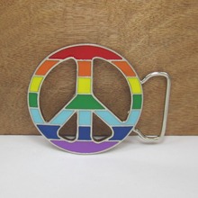 Fivela de cinto caubói, fecho de liga de zinco com design de arco-íris de paz para presente, masculino de 4cm de largura, envio direto 2024 - compre barato