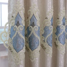 Slow Soul Crown pattern Grey Beige Luxury Curtains Europe Embroidered Geometric For Living Room Kitchen Sheer Tulle Bedroom 2024 - buy cheap