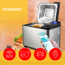 Máquina de pão automática pe9500wt, 220v/50hz, casa e rosto, multi-funcional inteligente, smart frutas, iogurte, 1000g, wi-fi, máquinas de pão 2024 - compre barato