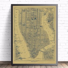 Nordic New York City Map Posters and Prints Wall art Decorative Picture Canvas Painting For Living Room Home Decor Unframed 2024 - buy cheap