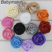 Babymatch 65pcs 3.5CM Hair Rose Flower Satin Rolled Rosettes Flower Decoration For Girls Hair Accessory Garment Accessories 2024 - buy cheap
