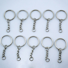 10Pcs DIY Tone Keyring Blanks Key Chains Split Rings with 4 Link Chain 2024 - buy cheap
