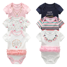 Vestido de algodão para meninas, roupa de bebê recém-nascido de 6 tamanhos 0-12m, body de menino e menina com unicórnio 2024 - compre barato