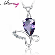 100% 925 sterling silver necklace  butterfly pendant silver necklace for women FREE SHIPPING 2024 - buy cheap