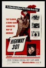 Filme de filme clássico vintage da estrada 301 (1950), poster retrô de pintura em tela, papel de parede para decoração de casa, presente 2024 - compre barato