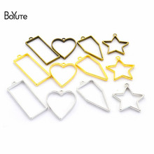 BoYuTe (50 Pieces/Lot) Metal Alloy Rectangle/Heart/Star Pendant Blanks Tray Bezel DIY Hand Made Pendant Jewelry Accessories 2024 - buy cheap